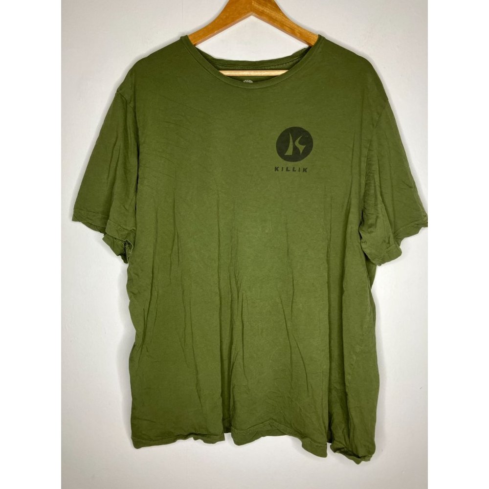 KILLIK Men's 3XL Hunting Outdoors Double Sided Green Deer Moose T-Shirt